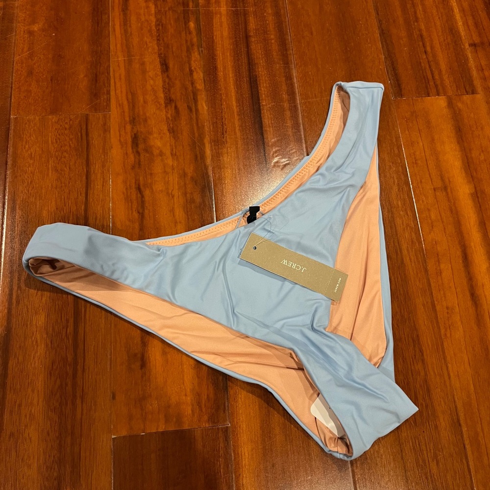J. Crew Blue‎ Bikini Bottom Swim Solid High Waist Light BC125 New Size Small S